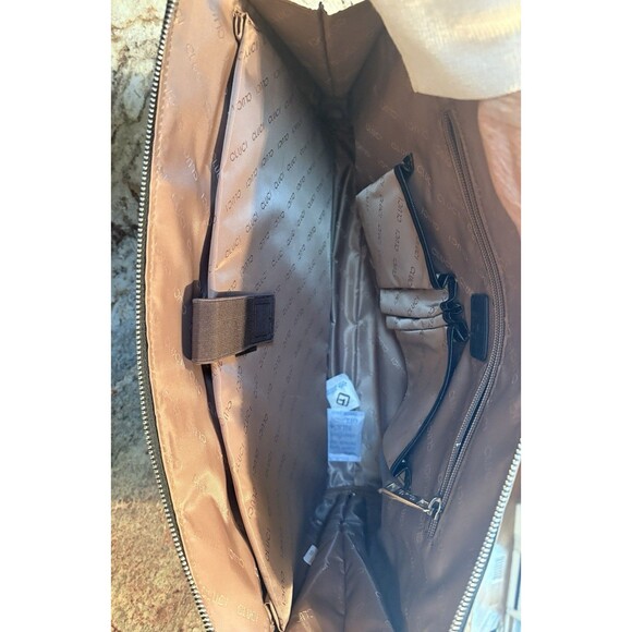 CLUCI NWOT  Refined Leather Briefcase 15" Laptop  Bag Black Large Tote - Picture 4 of 15